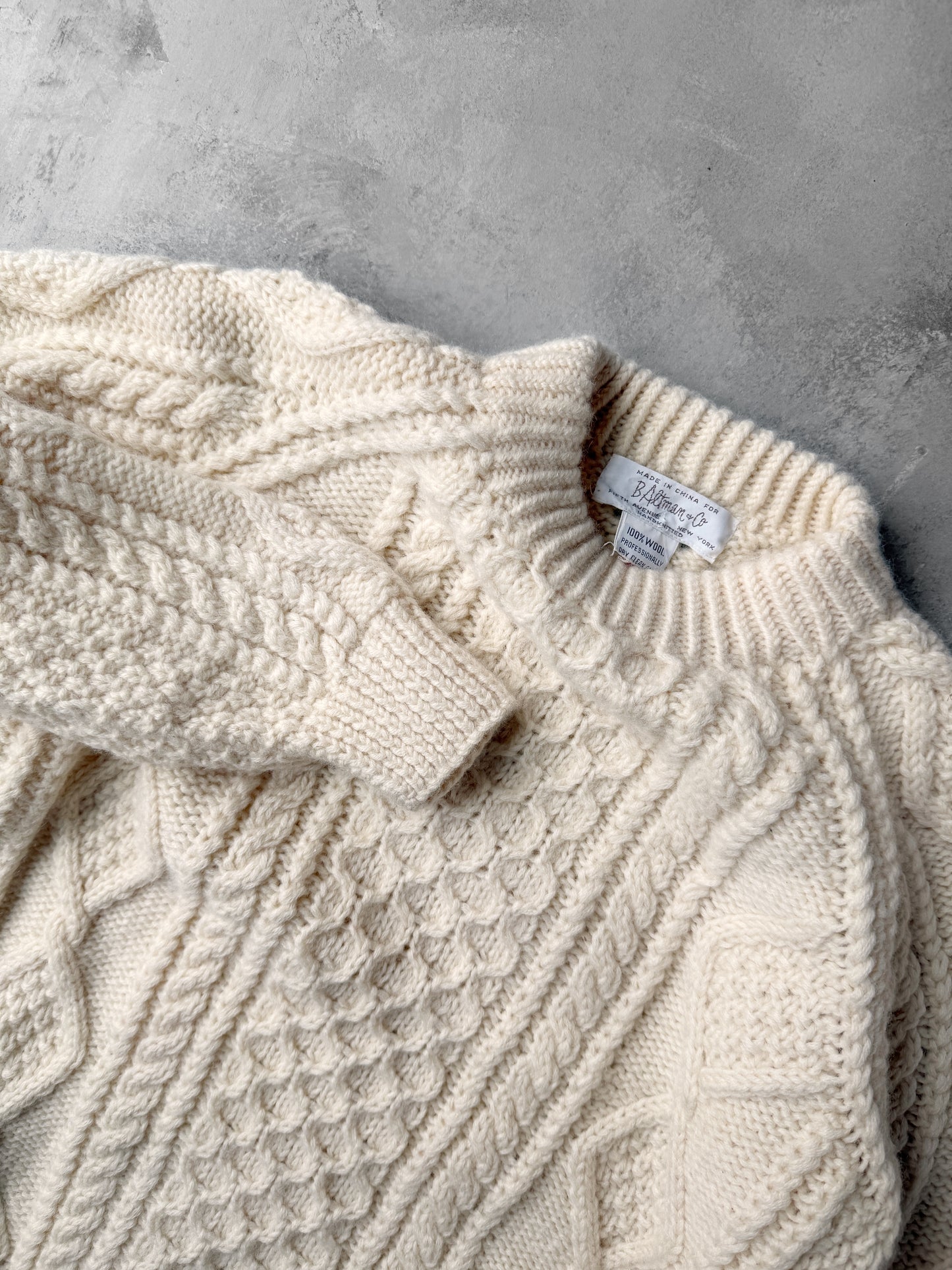 Wool Fisherman Sweater 70's - Small / Medium