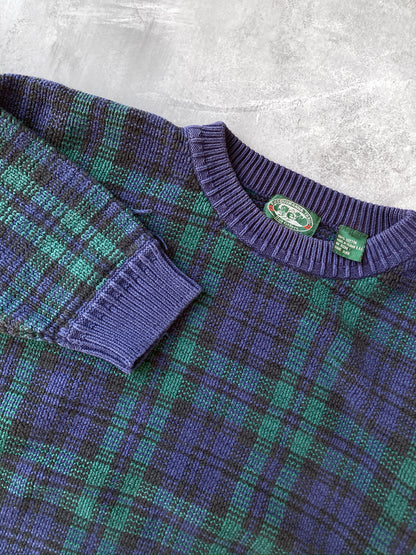 Plaid Cotton Sweater Y2K - XL