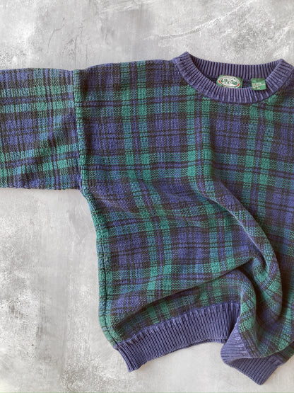 Plaid Cotton Sweater Y2K - XL