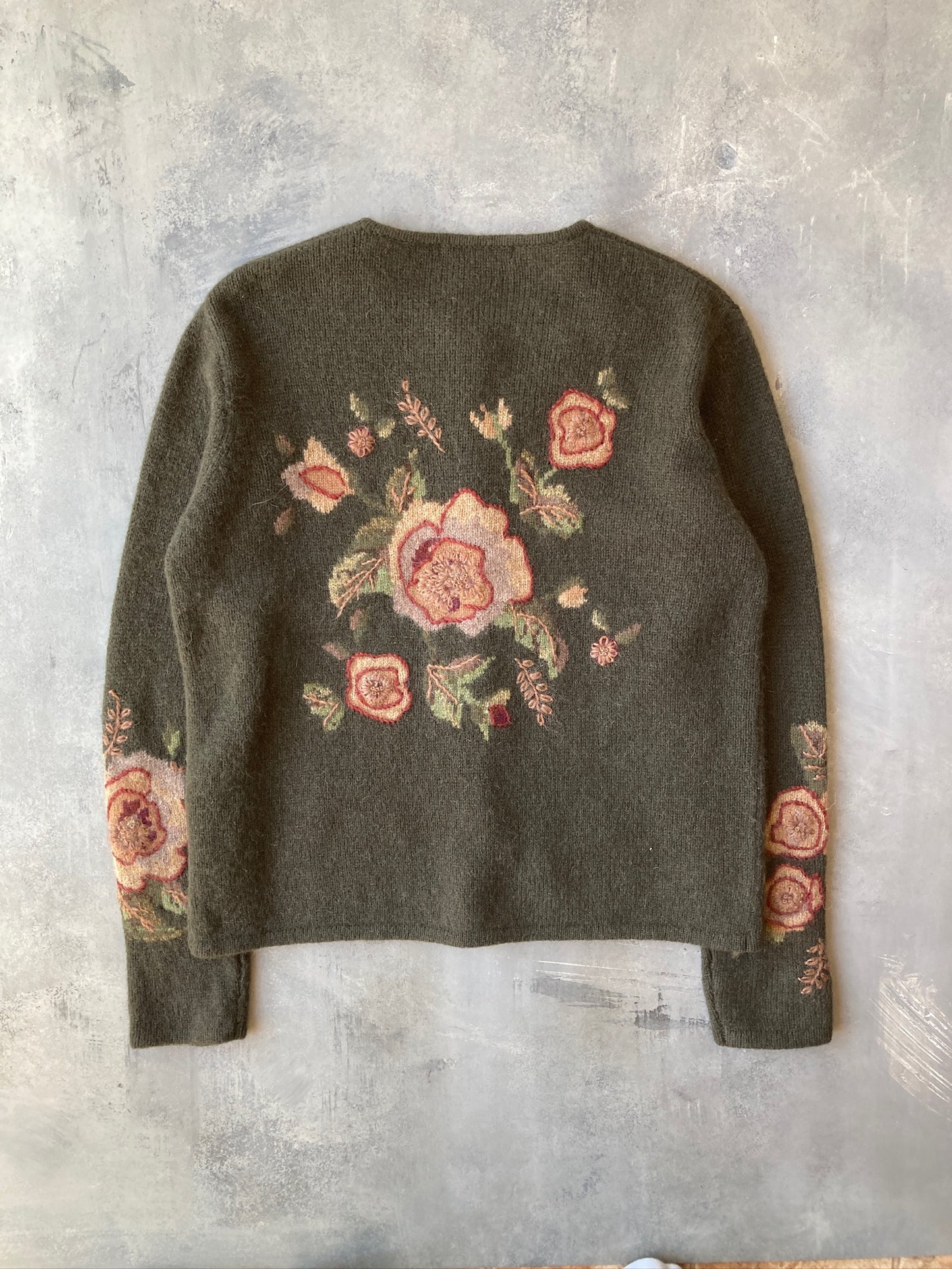 Embroidered Wool Cardigan - Small