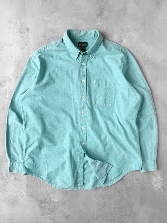 J.Crew Aquamarine Button Down Shirt 90's - XL
