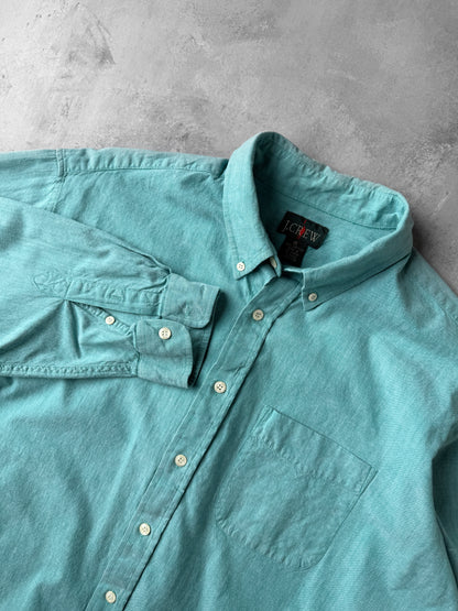 J.Crew Aquamarine Button Down Shirt 90's - XL