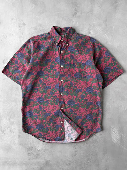 Banana Republic Dark Floral Button Down 90's - Medium