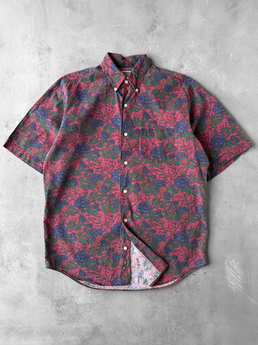 Banana Republic Dark Floral Button Down 90's - Medium