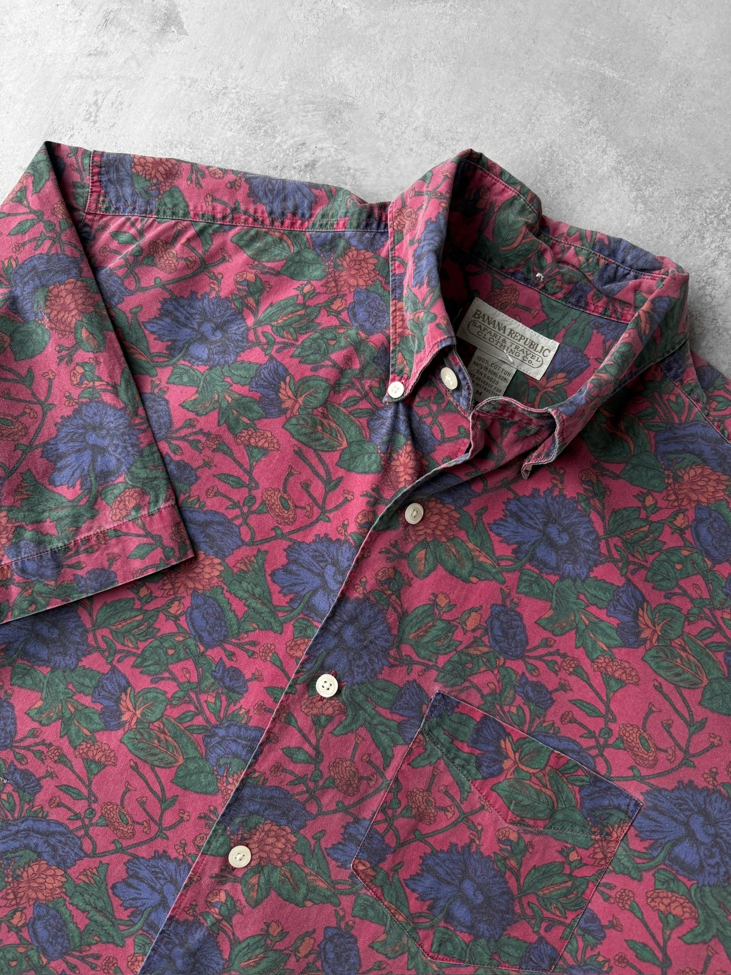 Banana Republic Dark Floral Button Down 90's - Medium