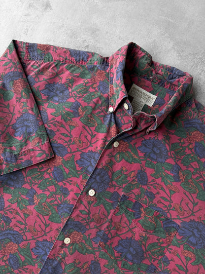 Banana Republic Dark Floral Button Down 90's - Medium