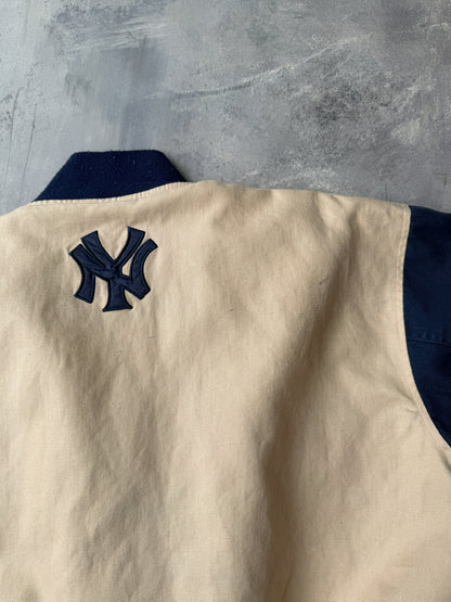 New York Yankees Canvas Bomber Jacket Y2K - Large