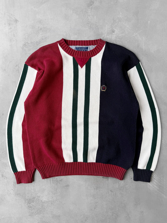 Tommy Hilfiger Colorblock Sweater 90's - Large