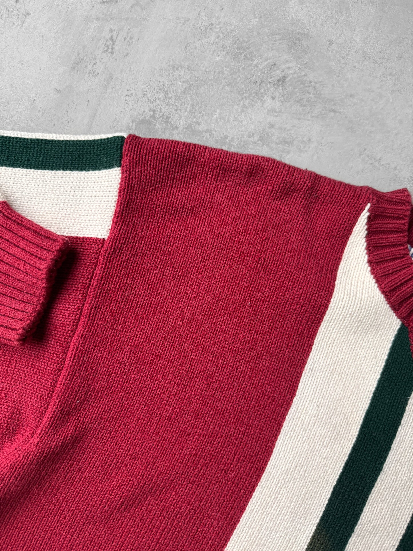 Tommy Hilfiger Colorblock Sweater 90's - Large