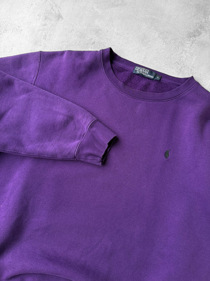 Polo Ralph Lauren Purple Sweatshirt 90's - Large