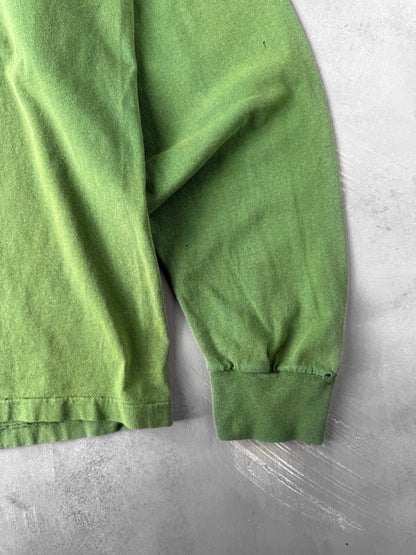 Green Hooded T-Shirt 90's - Medium