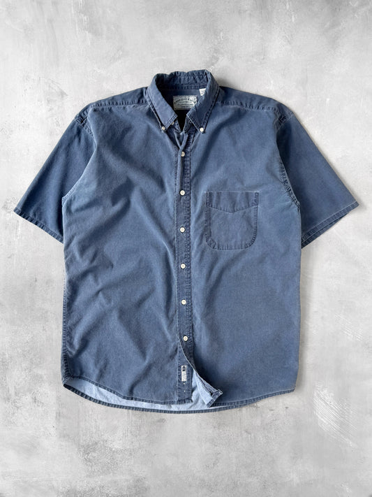 Casual Blue Cotton Shirt Y2K - Medium