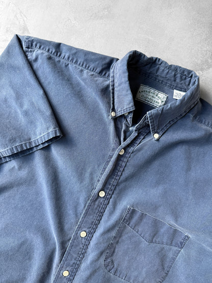 Casual Blue Cotton Shirt Y2K - Medium