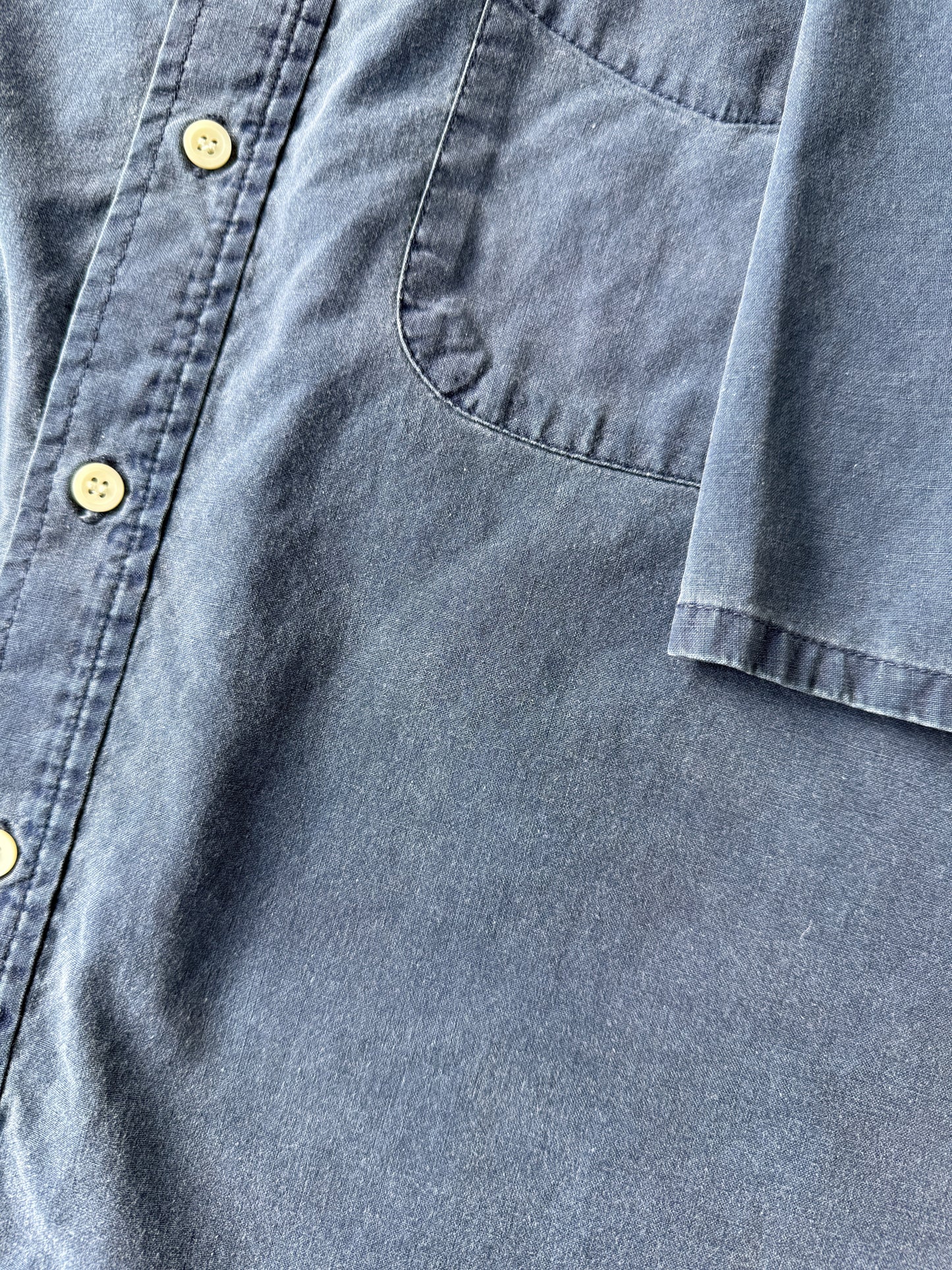 Casual Blue Cotton Shirt Y2K - Medium