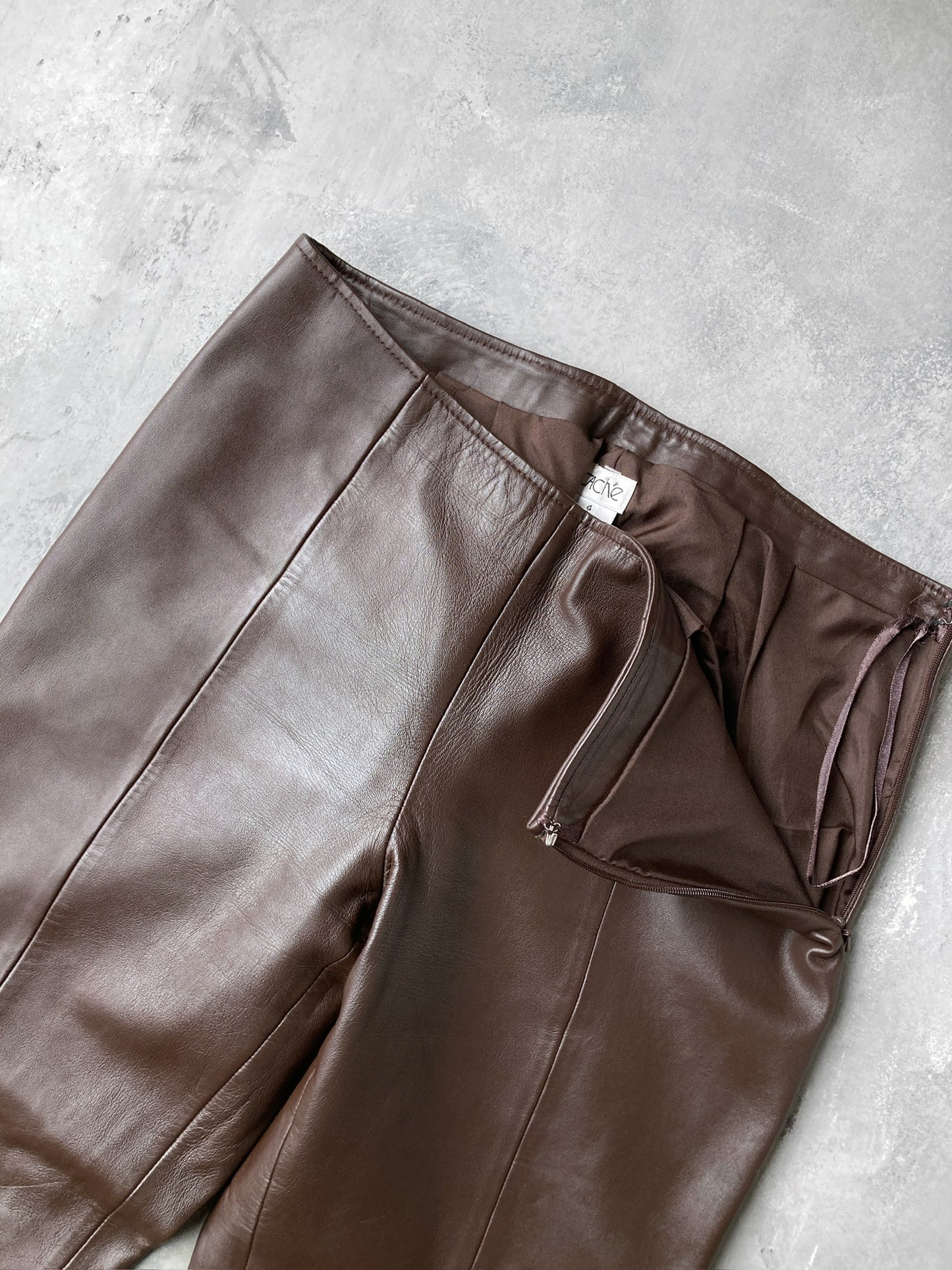 Brown Leather Pants 90's - 4