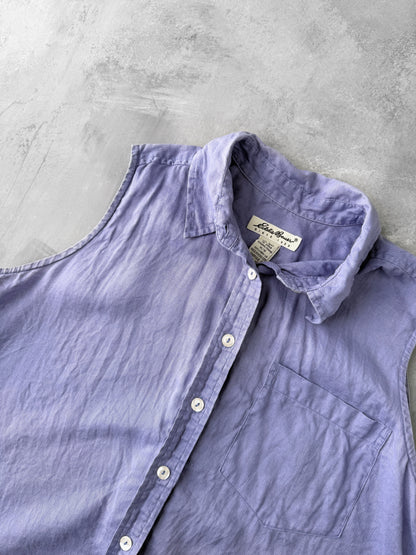 Linen Sleeveless Blouse 90's - Medium