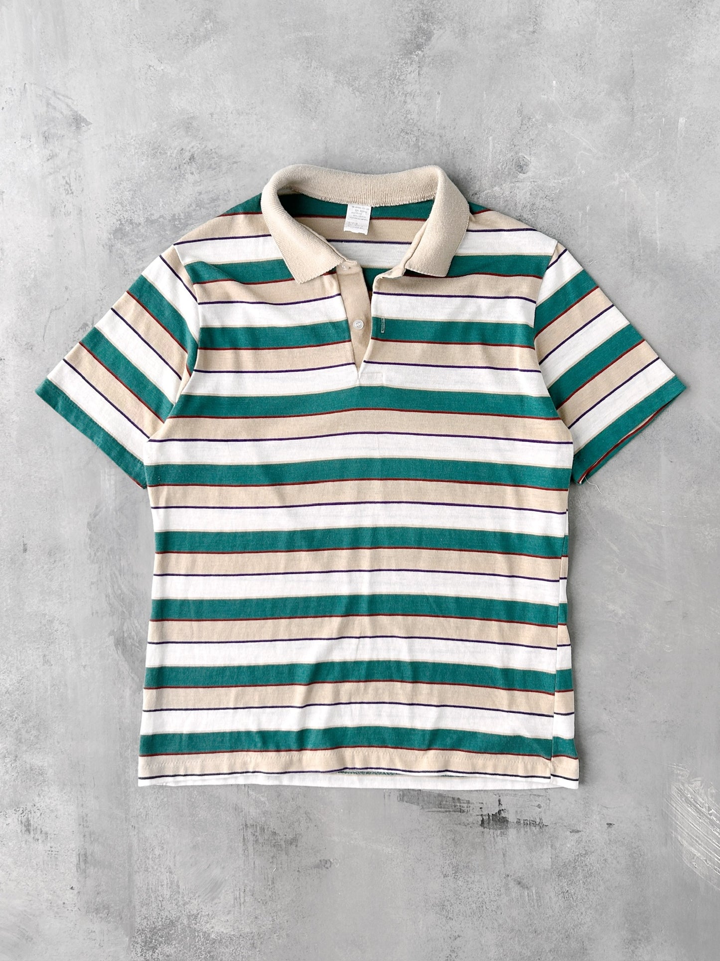 Striped Polo Shirt 80's - Medium