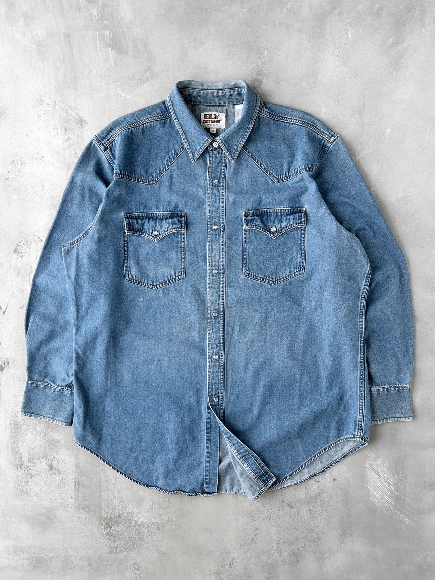 Denim Pearl Snap Shirt 00's - XL