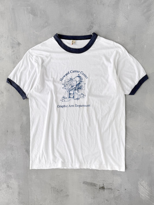 Howard Career Center Ringer T-Shirt 80's - Large