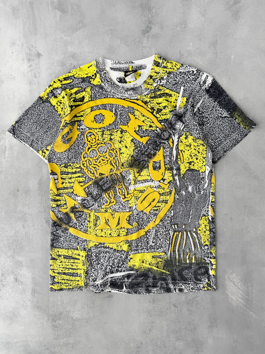 Gold's Gym Muscle Beach AOP T-Shirt 90's  - Large / XL
