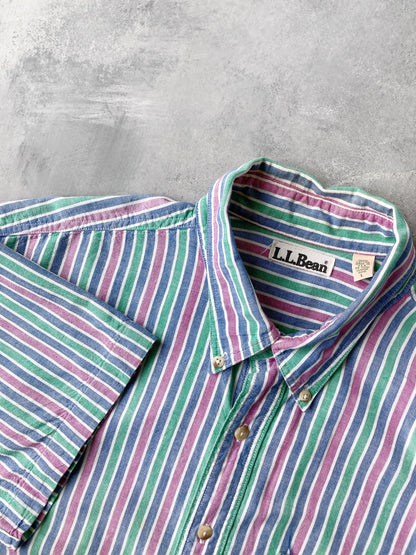 L.L. Bean Pastel Stripe Shirt 90's - Large / XL
