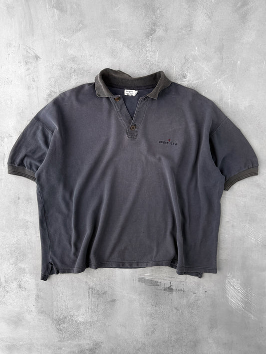 Boxy Guess Polo Shirt 90's - XL