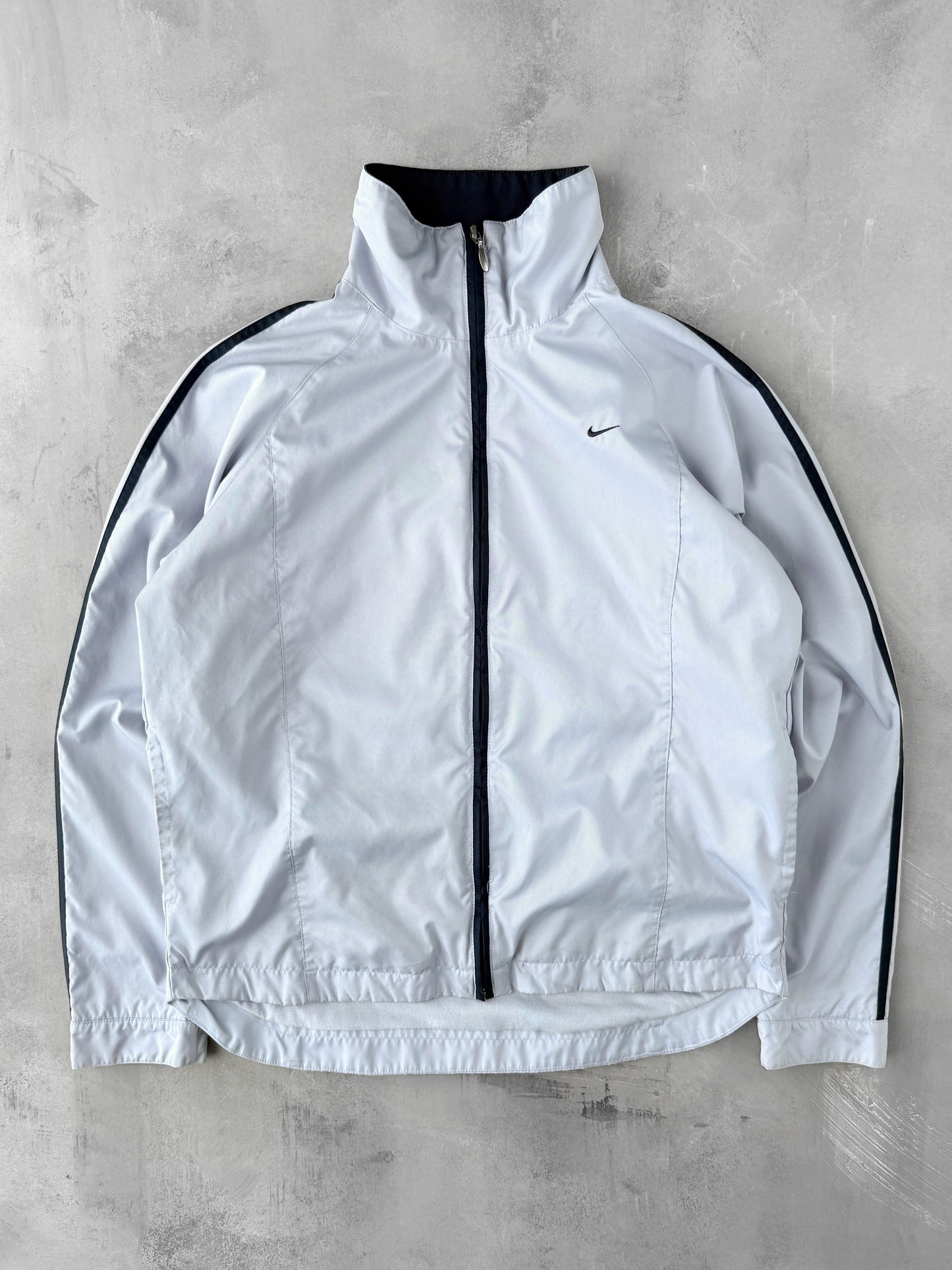 Silver Nike Jacket Y2K - Medium/Large