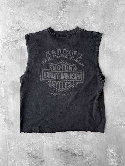 Harley-Davidson Cropped Tank Top Y2K - Medium