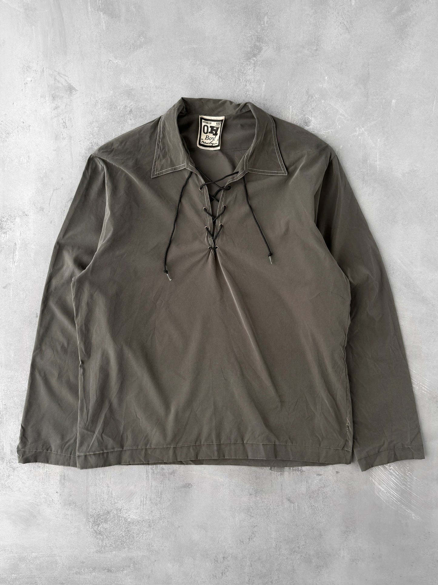 Lace Up Collar Pullover Y2K - Medium