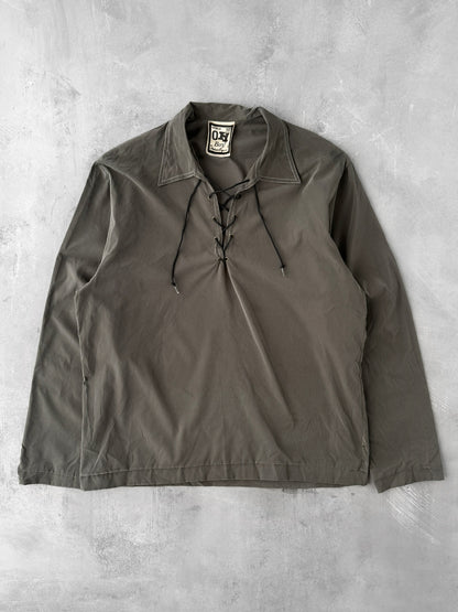 Lace Up Collar Pullover Y2K - Medium