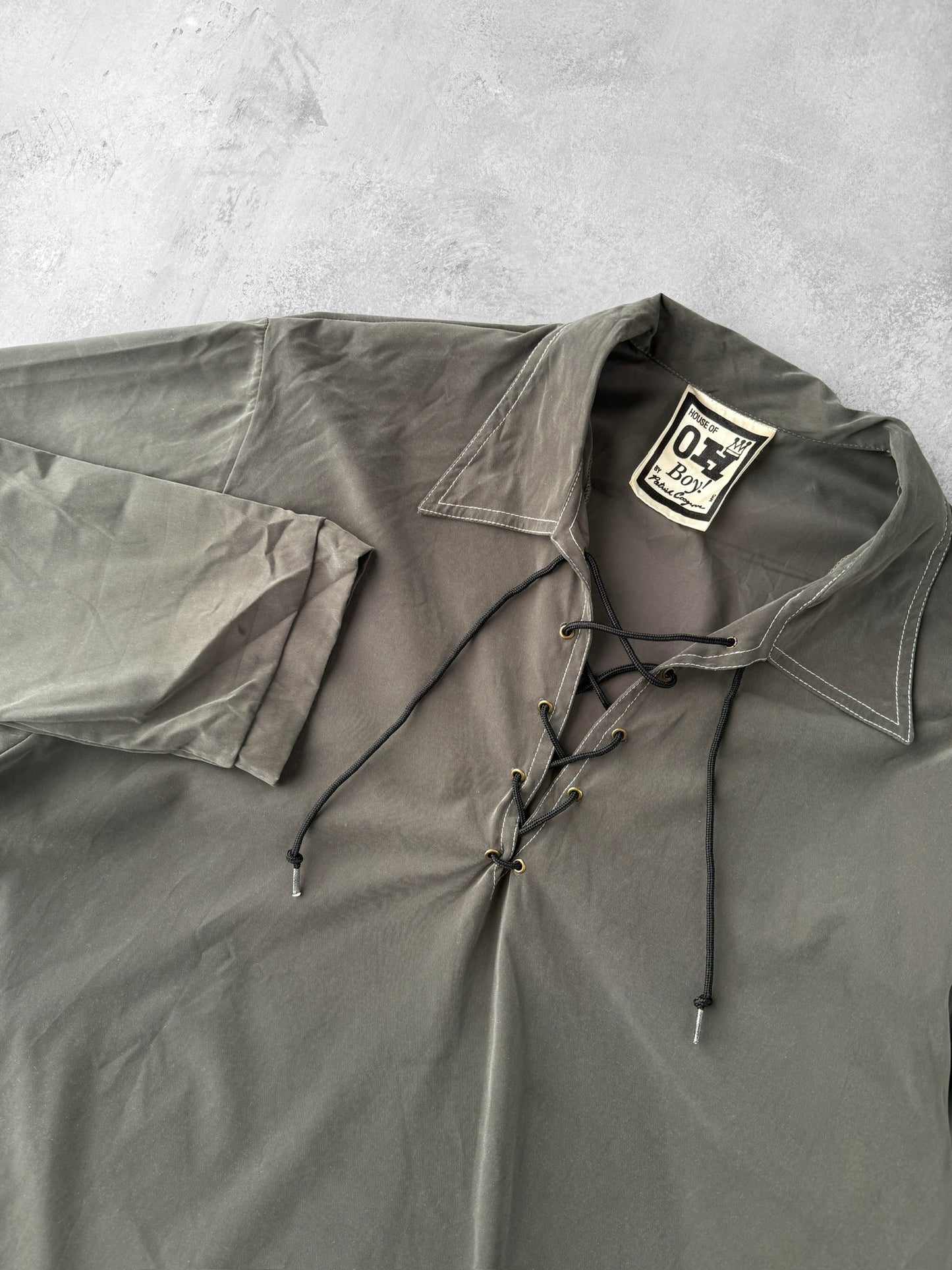 Lace Up Collar Pullover Y2K - Medium