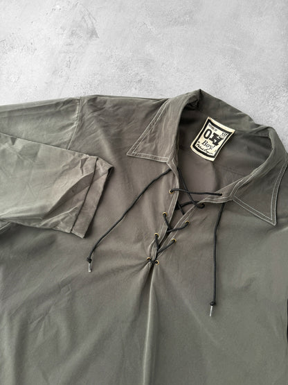 Lace Up Collar Pullover Y2K - Medium