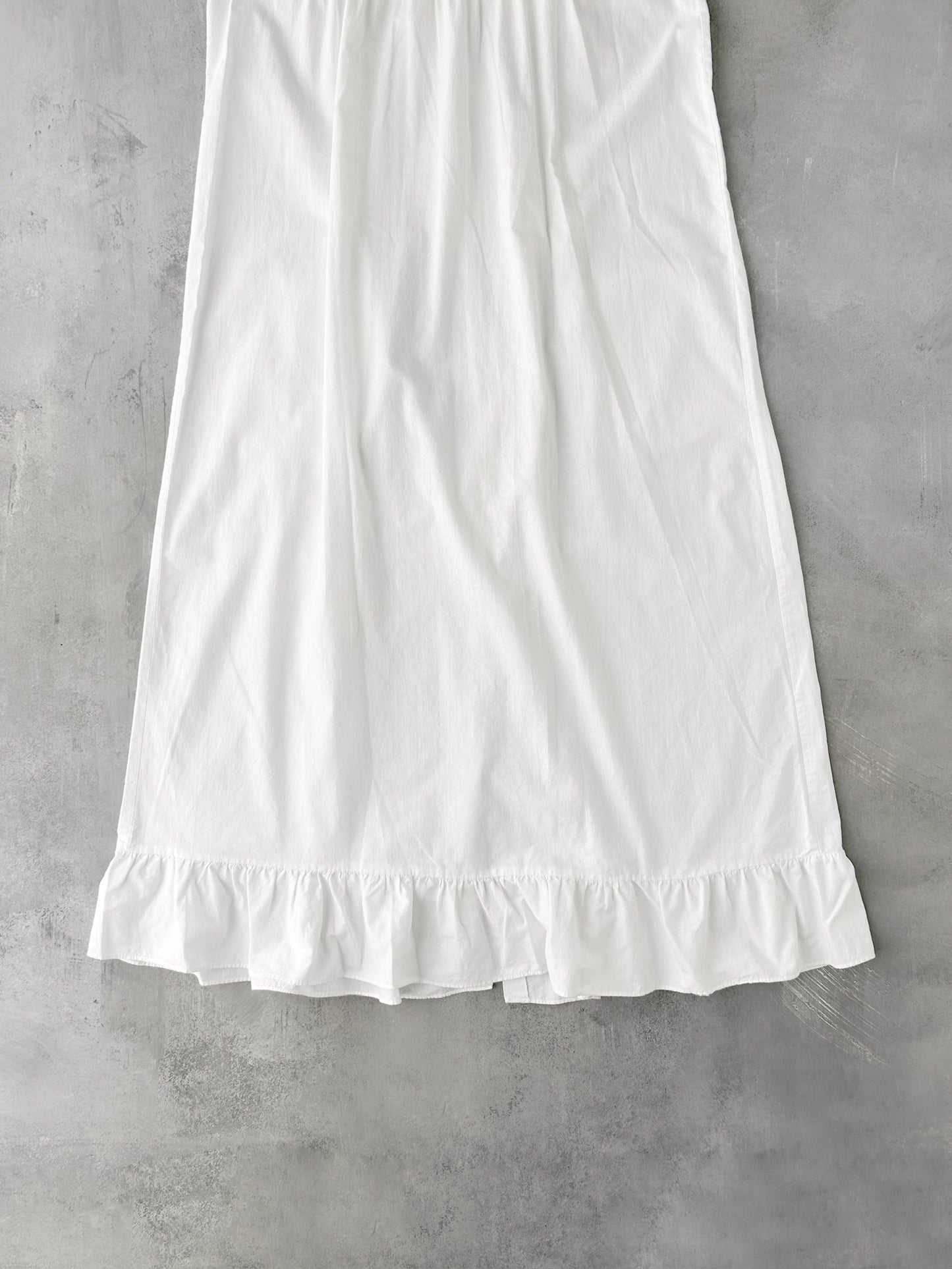 White Cotton Nightgown Dress 80's - Small / Medium