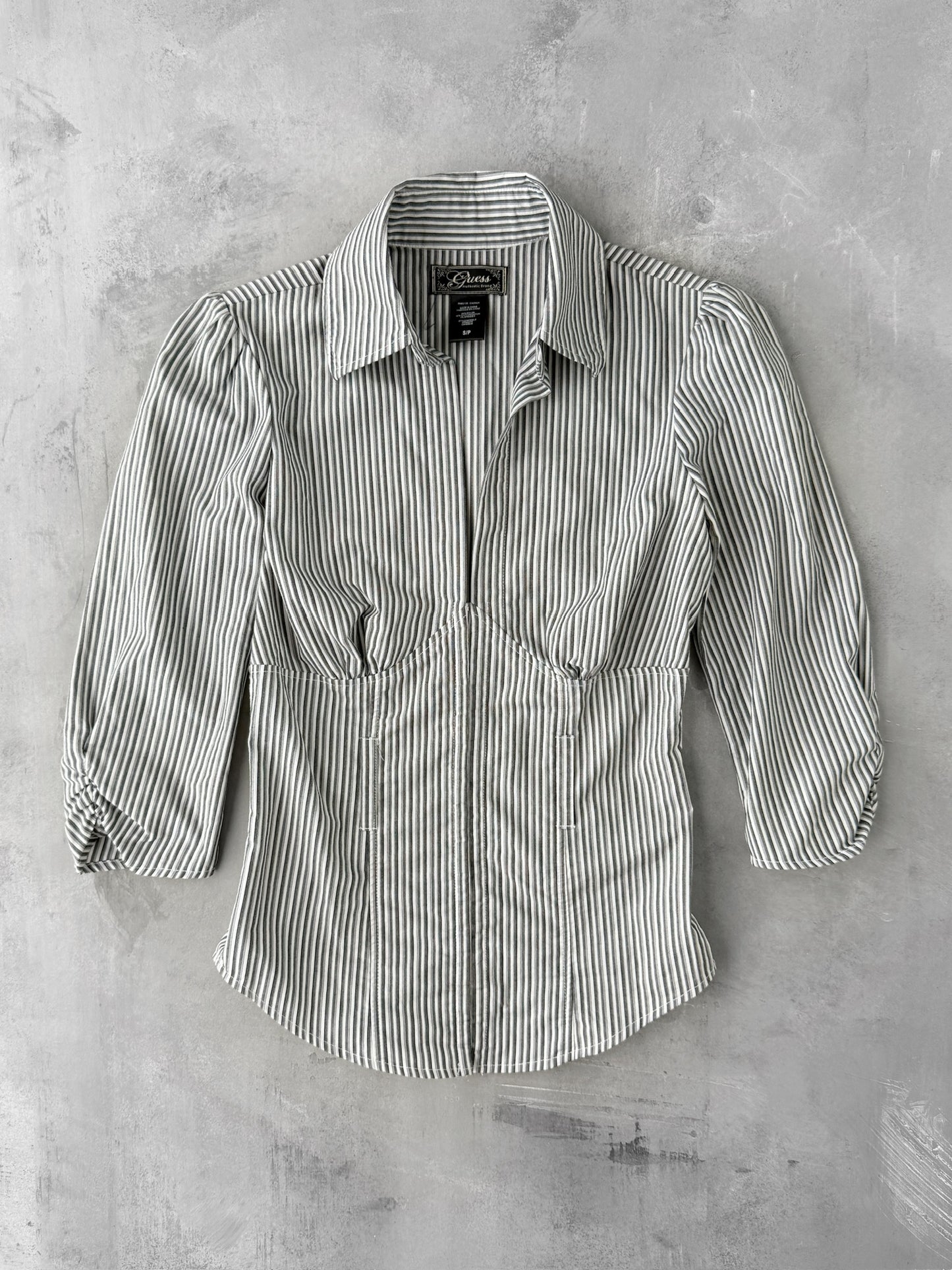 Guess Corset Collared Shirt 00's - Size 4 - 6