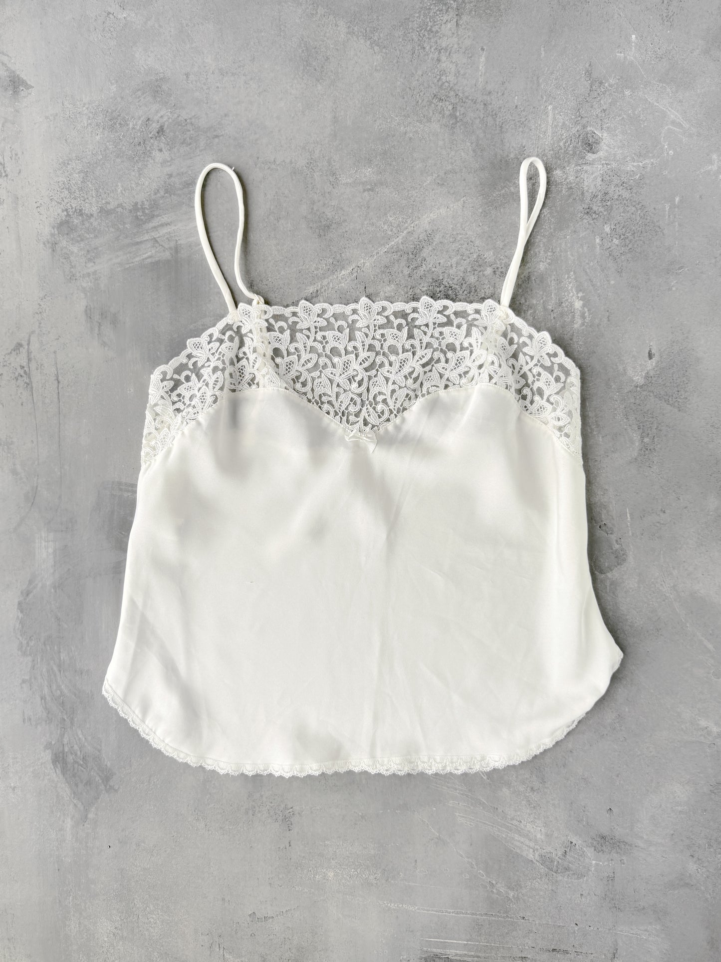 Illusion Neckline Satin and Lace Cami 00's - Small