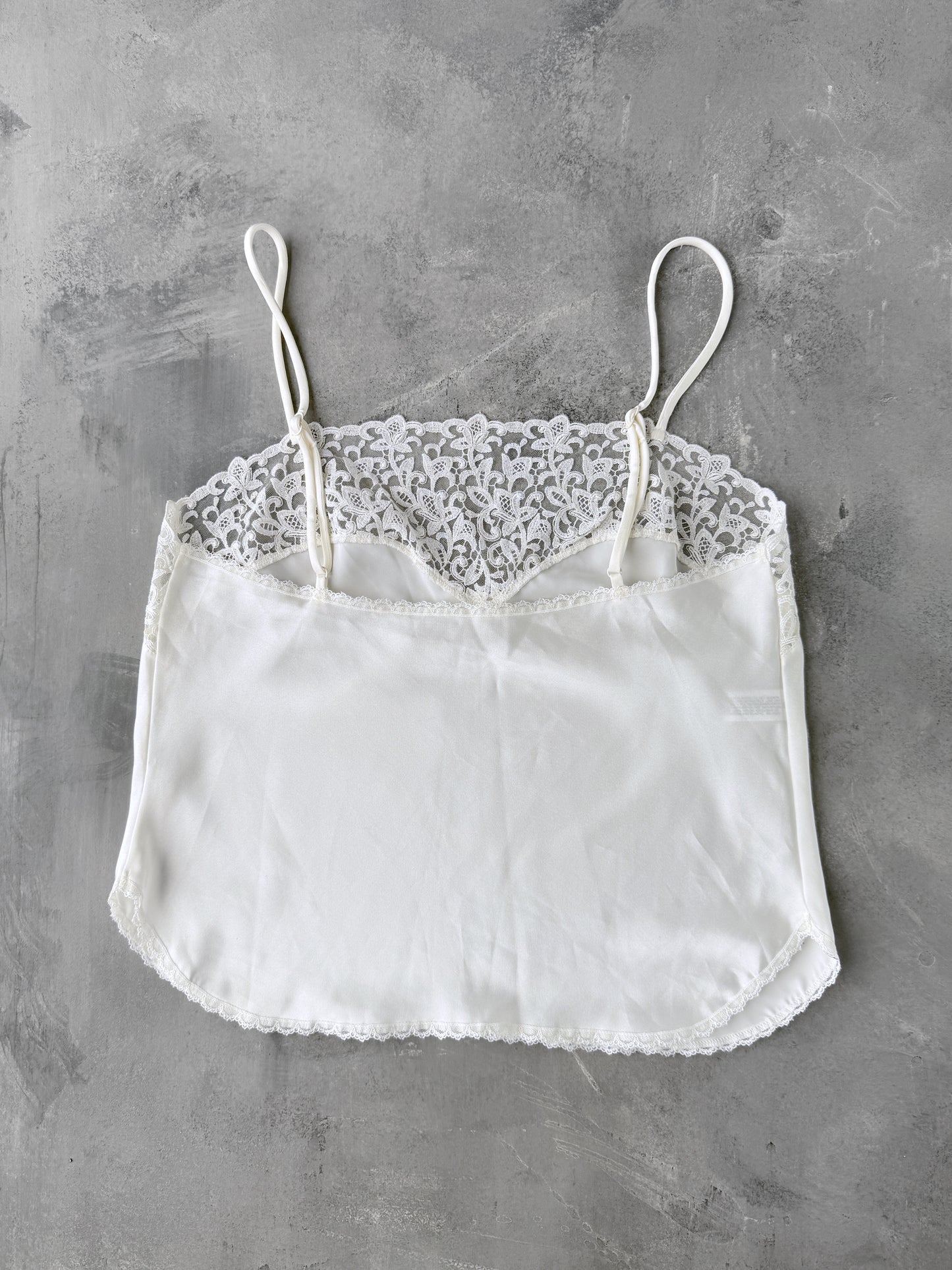 Illusion Neckline Satin and Lace Cami 00's - Small