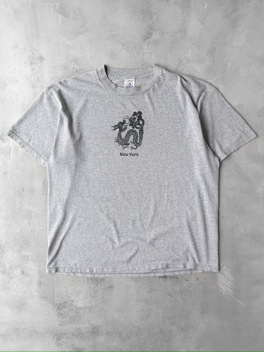 New York with Dragon T-Shirt Y2K - XL