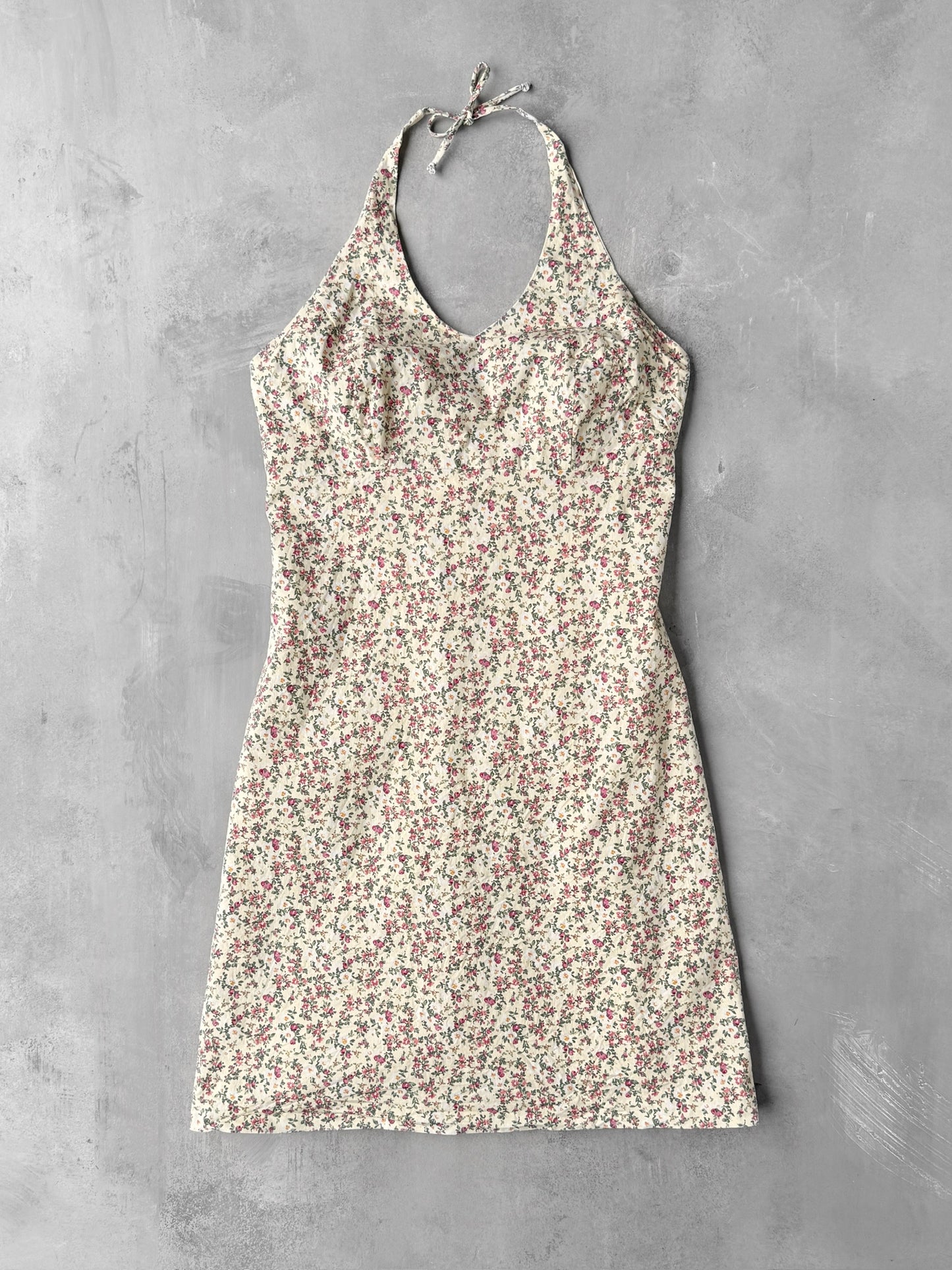 Floral Halter Dress 90's - Size 6-8