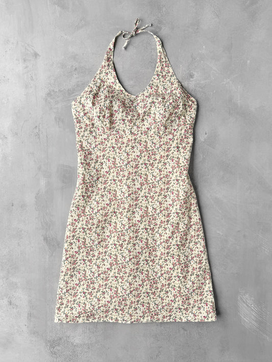Floral Halter Dress 90's - Size 6