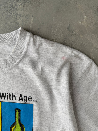 Wine Gets Better T-Shirt Y2K - Medium