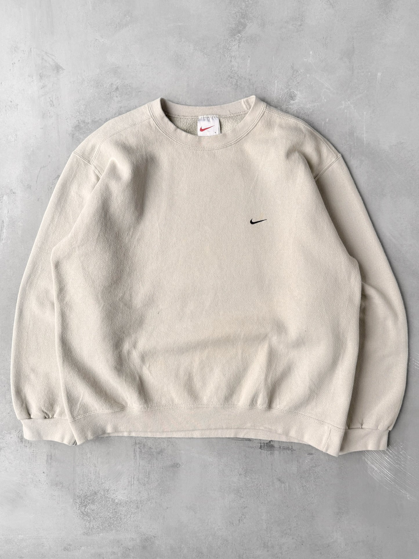 Beige Nike Essential Sweatshirt 90's - Large