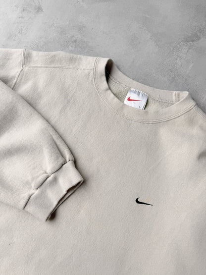 Beige Nike Essential Sweatshirt 90's - Large
