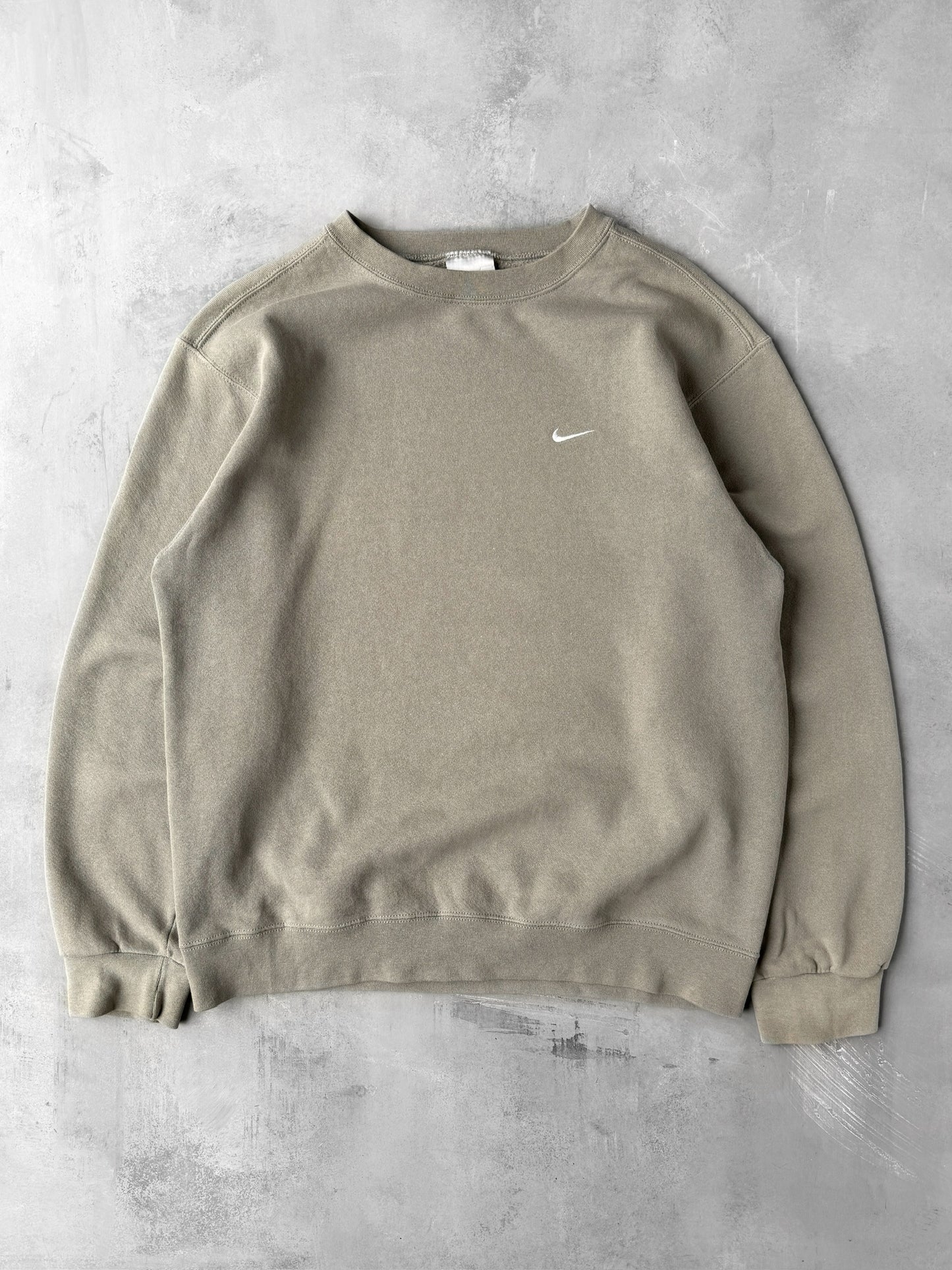 Sage Green Nike Essential Sweatshirt Y2K - Medium