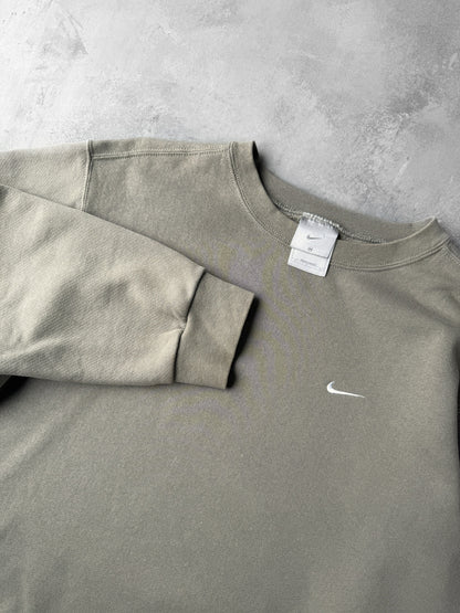 Sage Green Nike Essential Sweatshirt Y2K - Medium