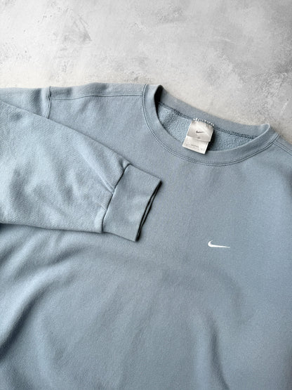 Sky Blue Nike Essential Sweatshirt Y2K - XL