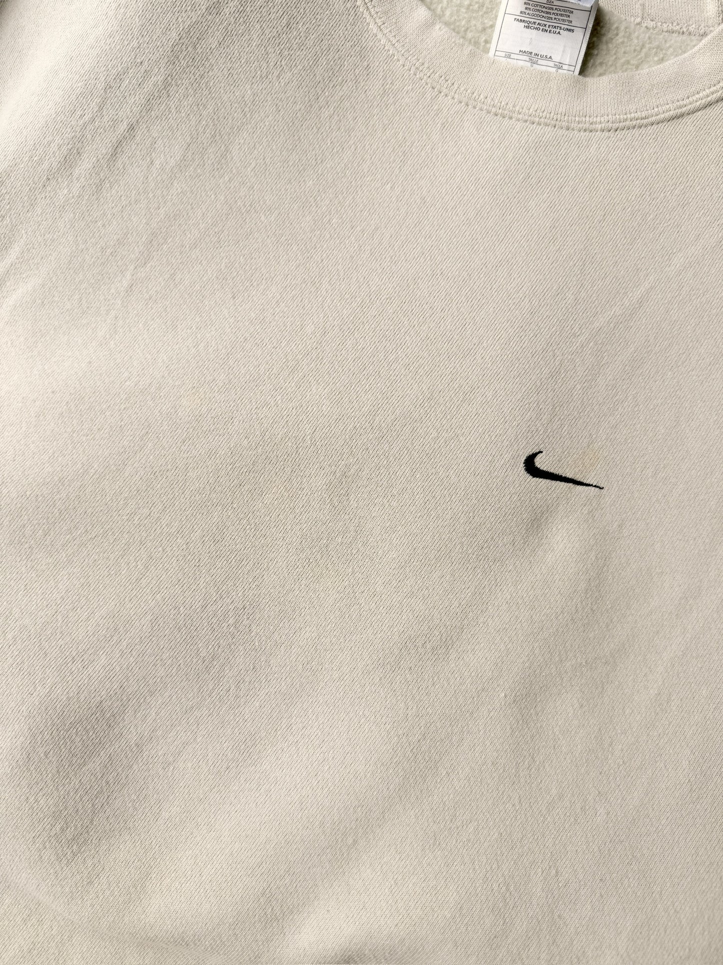 Beige Nike Essential Sweatshirt 90's - Large