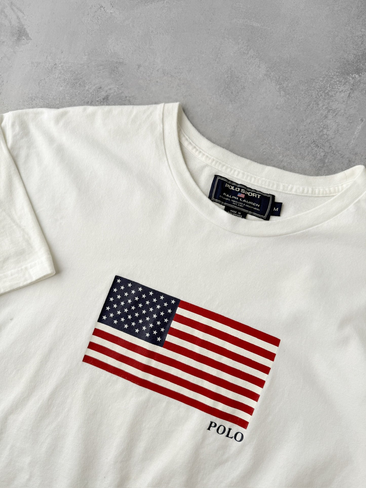 Polo Sport American Flag T-Shirt Y2K - Medium