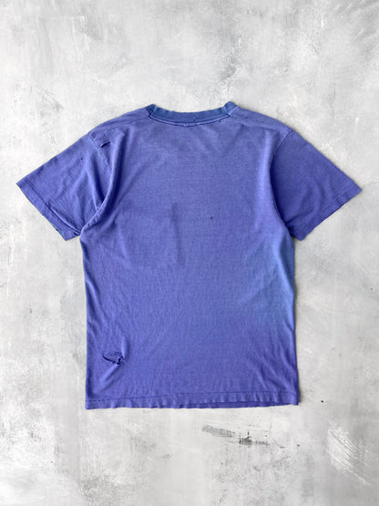 Thrashed Blue Pocket T-Shirt 80's - Medium