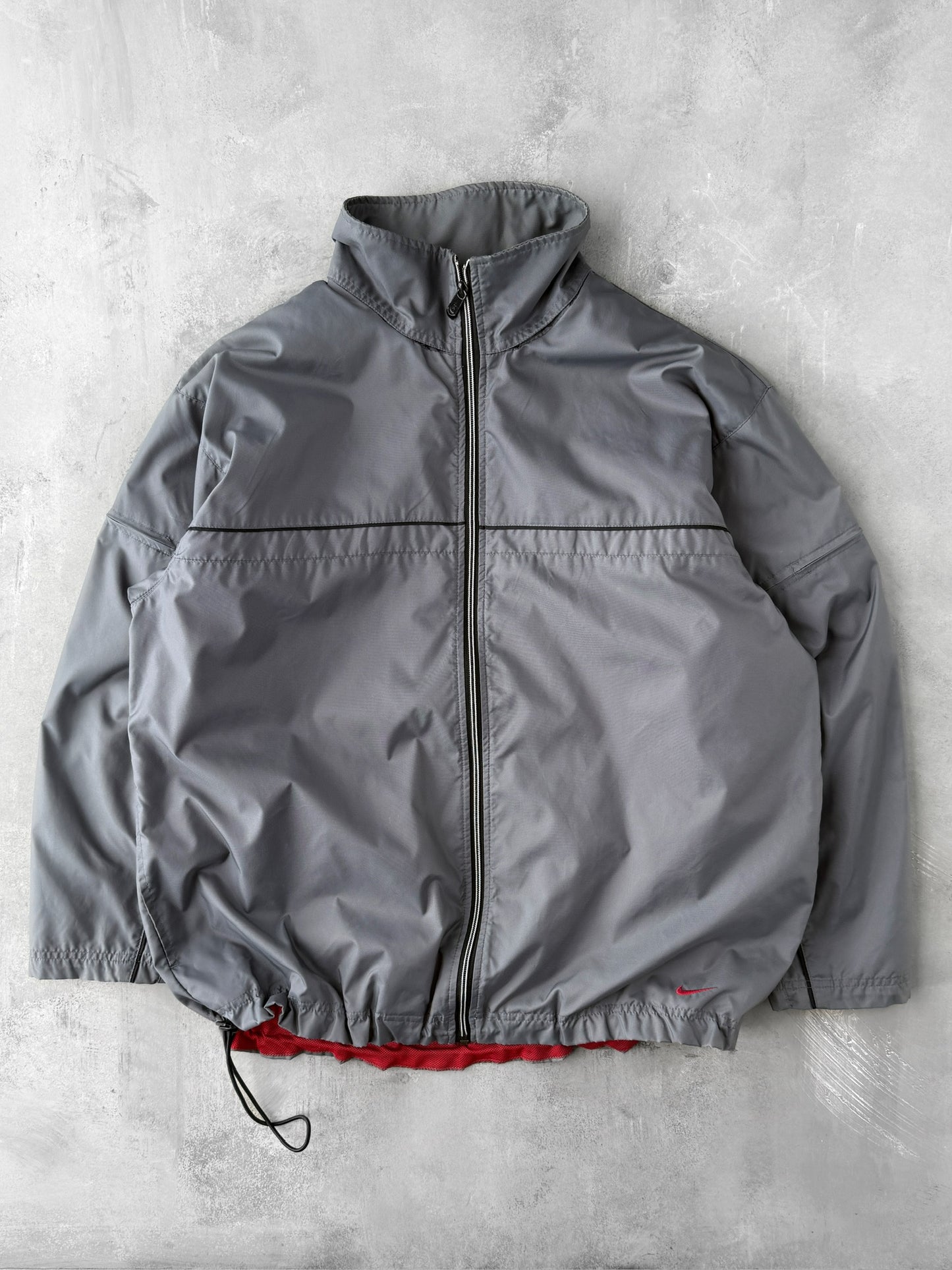 Gray Nike Full Zip Jacket Y2K - Large