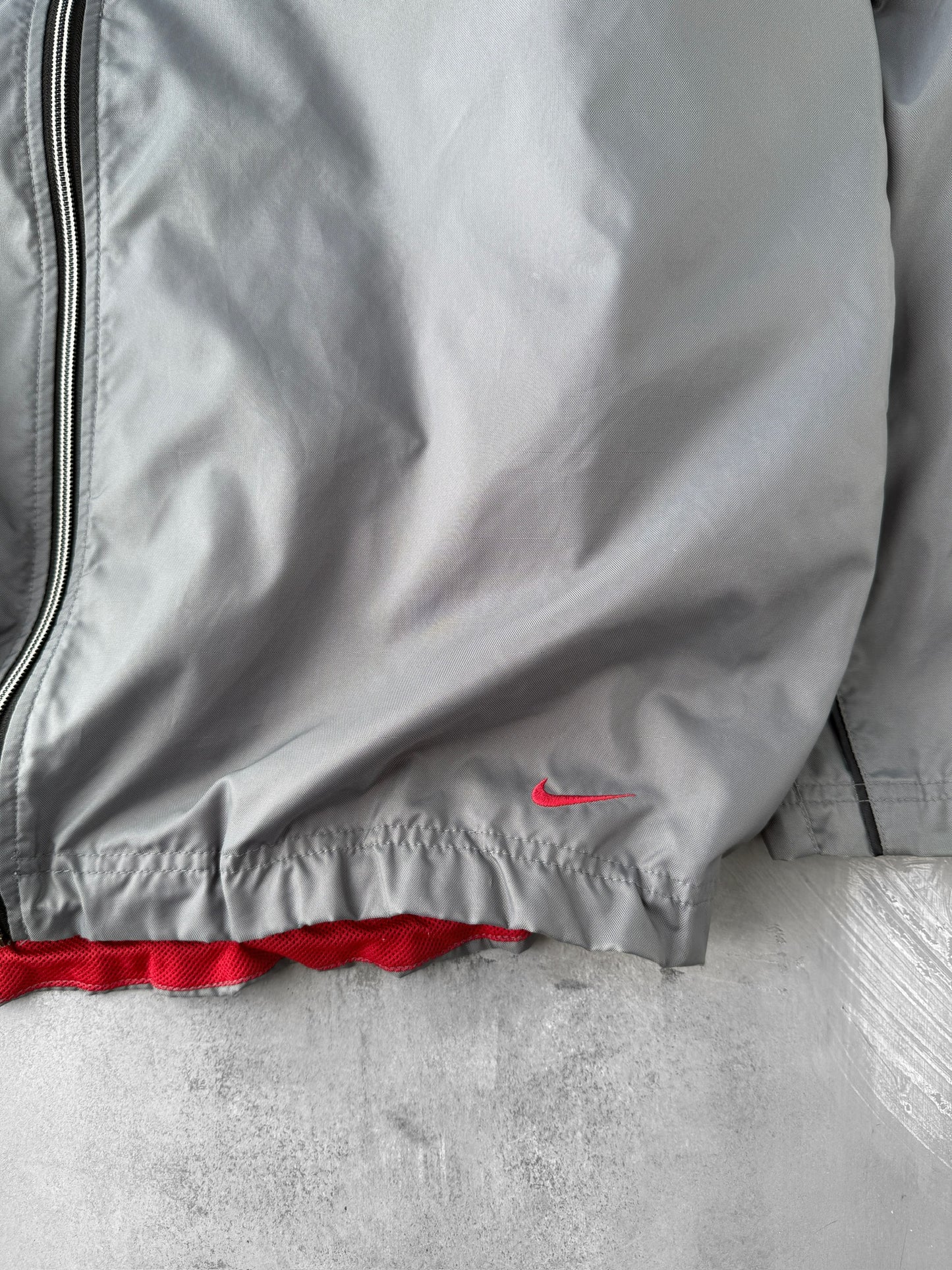 Gray Nike Full Zip Jacket Y2K - Large